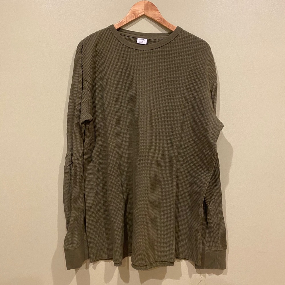 Urban Outfitters [UO] Men’s L Waffle Thermal Crew Long Sleeve Tee Shirt Green
